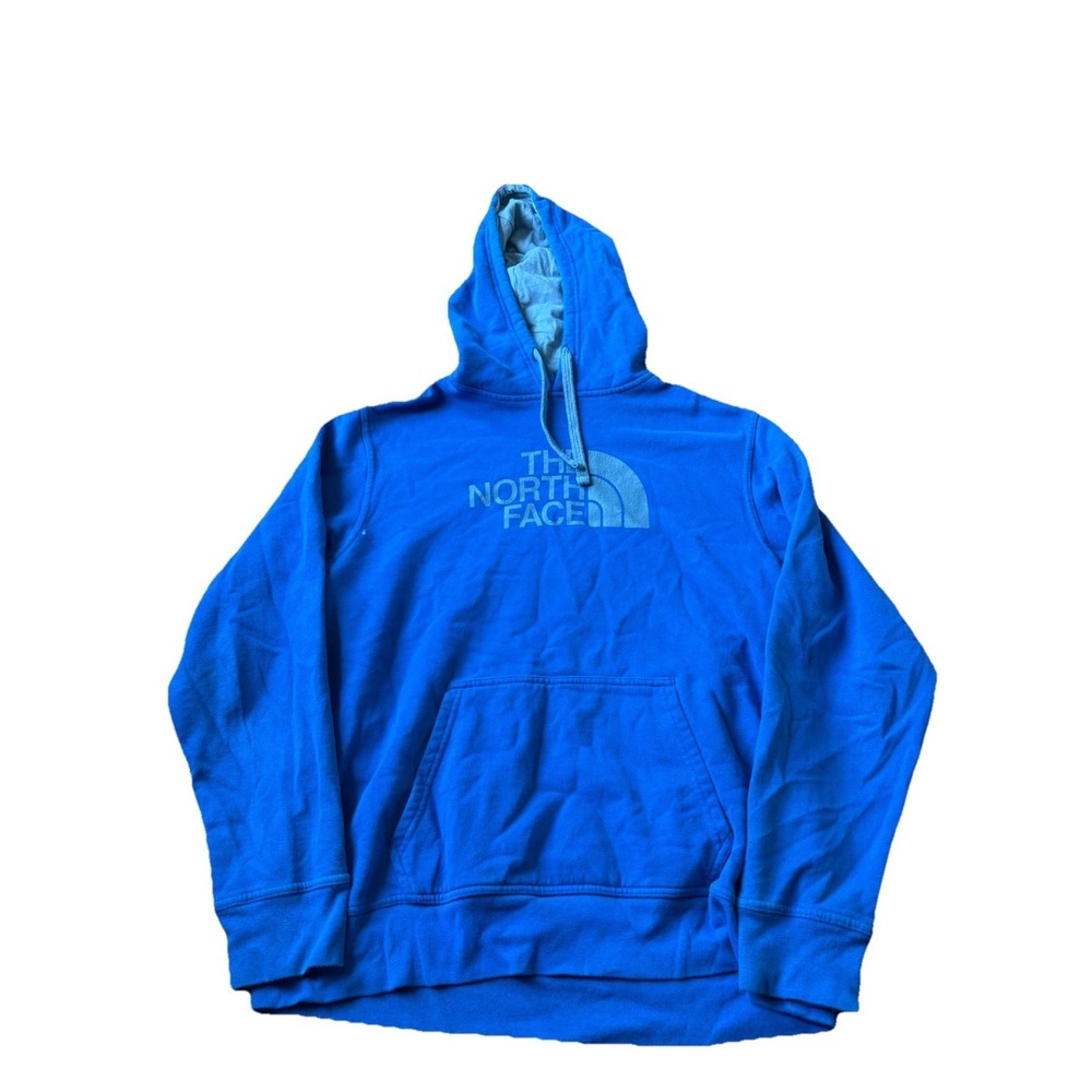 The North Face Hoodie Mens Large Blue Fleece Pullover Hooded Sweatshirt